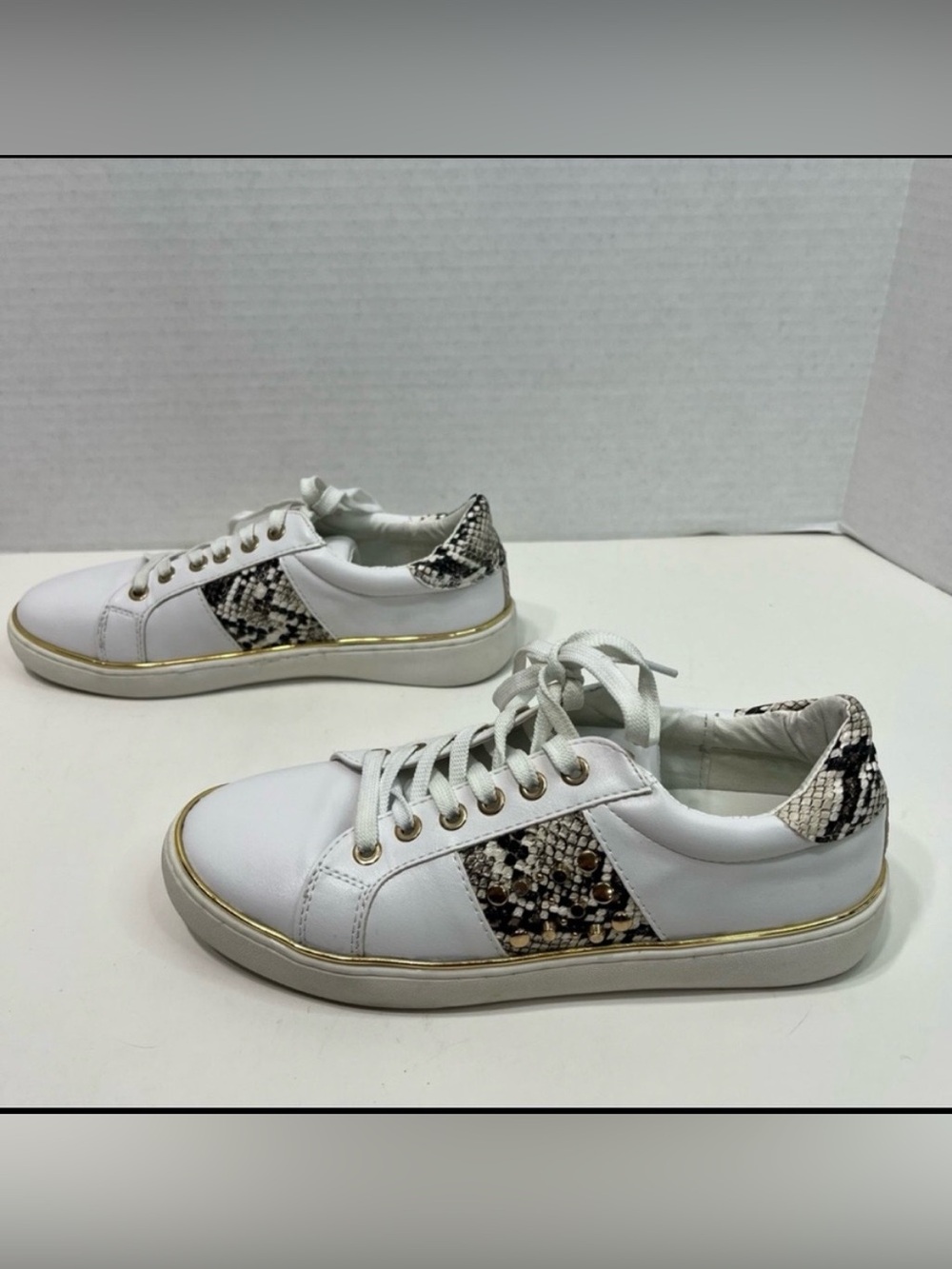 STEVE MADDEN animal print sneakers shoes women’s EU size 38 white
